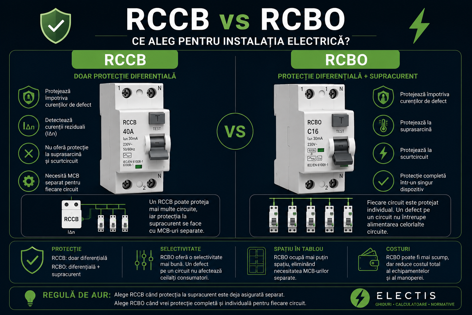 Diferențele dintre RCCB și RCBO